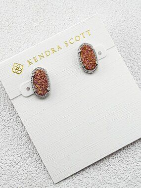 Kendra Scott Yellow-Brown Quartz Point Stud Earrings
